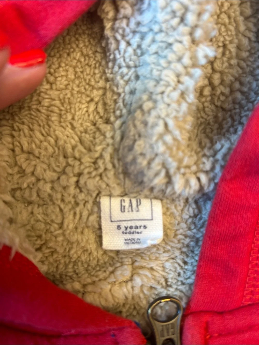GAP Kids Bright Red Hooded Zip-Up with Logo Patch